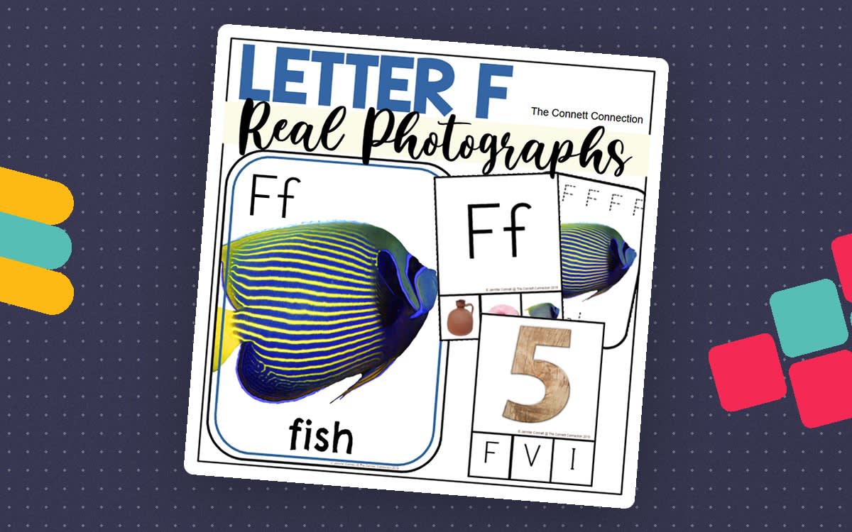 An educational teaching resource from The Connett Connection entitled Letter F Phonics and Writing Centers with Real Photographs downloadable at Teach Simple.