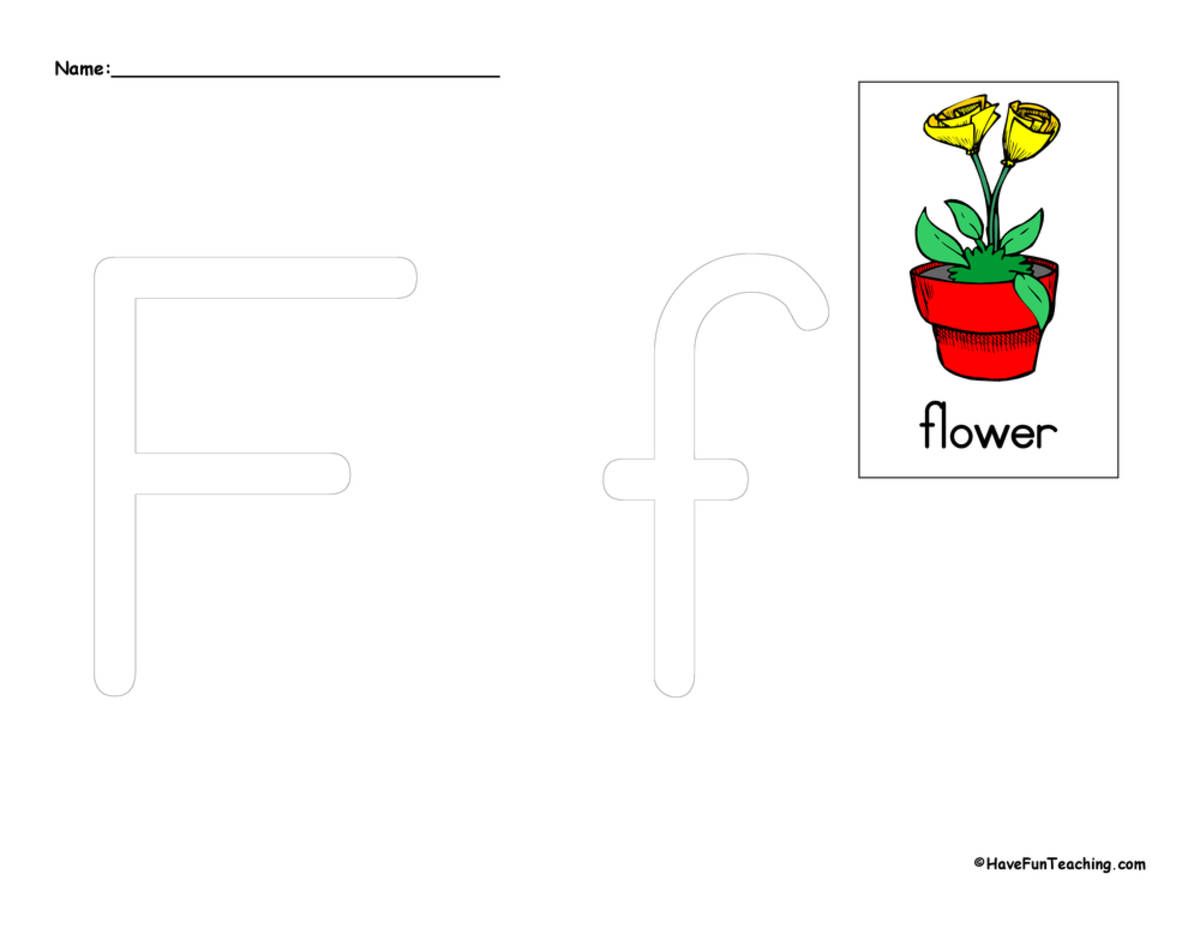 An educational teaching resource from Have Fun Teaching entitled Letter F Tracing Worksheet downloadable at Teach Simple.