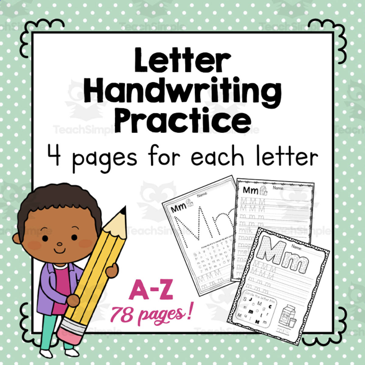 An educational teaching resource from Simply Schoolgirl entitled Letter Formation and Handwriting Practice | Alphabet Activities downloadable at Teach Simple.