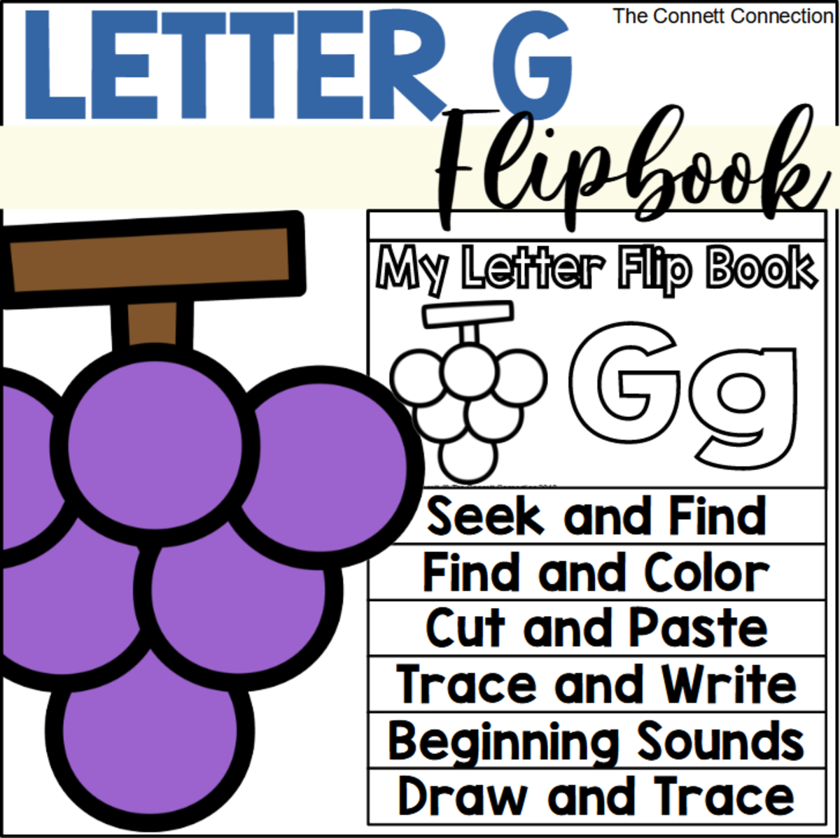 An educational teaching resource from The Connett Connection entitled Letter G Flip Book downloadable at Teach Simple.