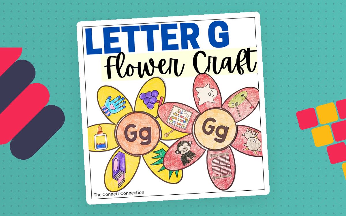 An educational teaching resource from The Connett Connection entitled Letter G Flower Craft downloadable at Teach Simple.