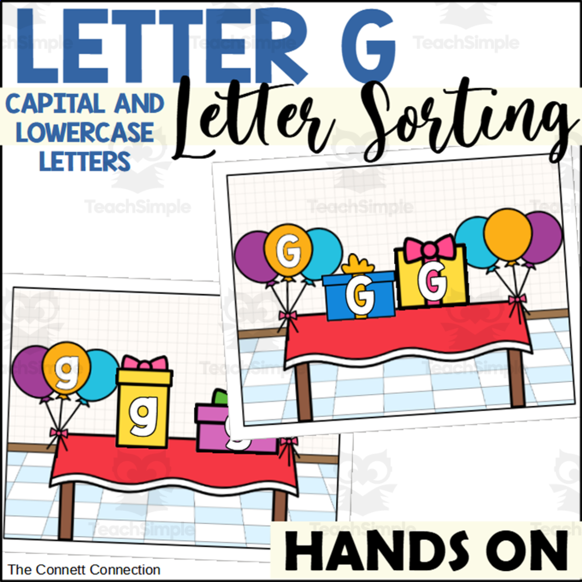 An educational teaching resource from The Connett Connection entitled Letter G Letter Recognition Sort for Capital and Lowercase Letters downloadable at Teach Simple.
