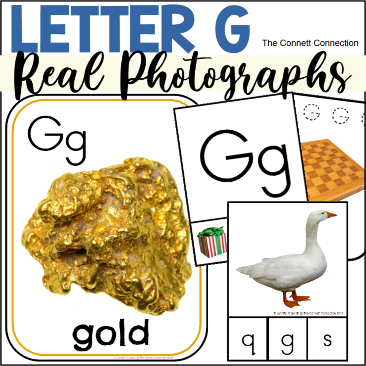 An educational teaching resource from The Connett Connection entitled Letter G Phonics and Writing Centers with Real Photographs downloadable at Teach Simple.