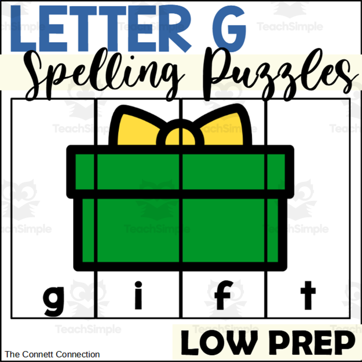 An educational teaching resource from The Connett Connection entitled Letter G Spelling Puzzles downloadable at Teach Simple.
