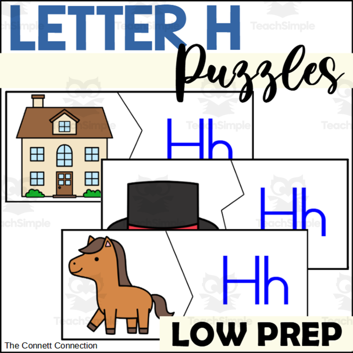 An educational teaching resource from The Connett Connection entitled Letter H Beginning Sounds Puzzles downloadable at Teach Simple.