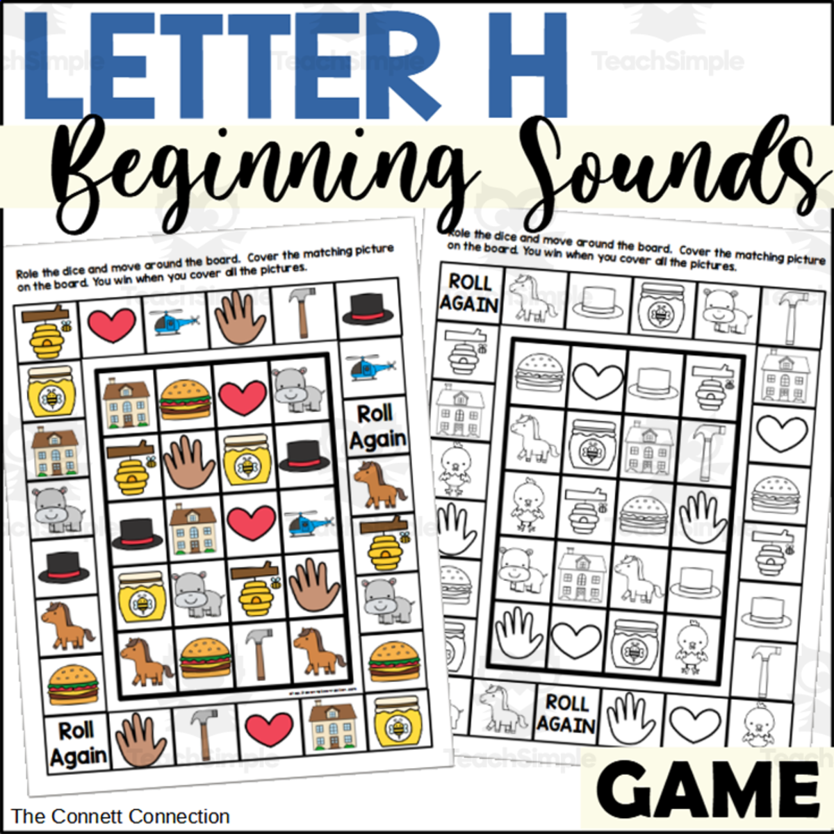 An educational teaching resource from The Connett Connection entitled Letter H Games downloadable at Teach Simple.