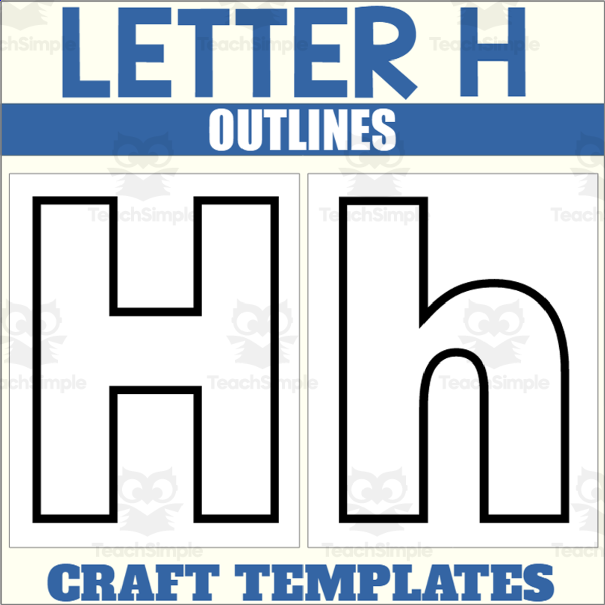 An educational teaching resource from The Connett Connection entitled Letter H Outlines – Alphabet Craft Mats downloadable at Teach Simple.