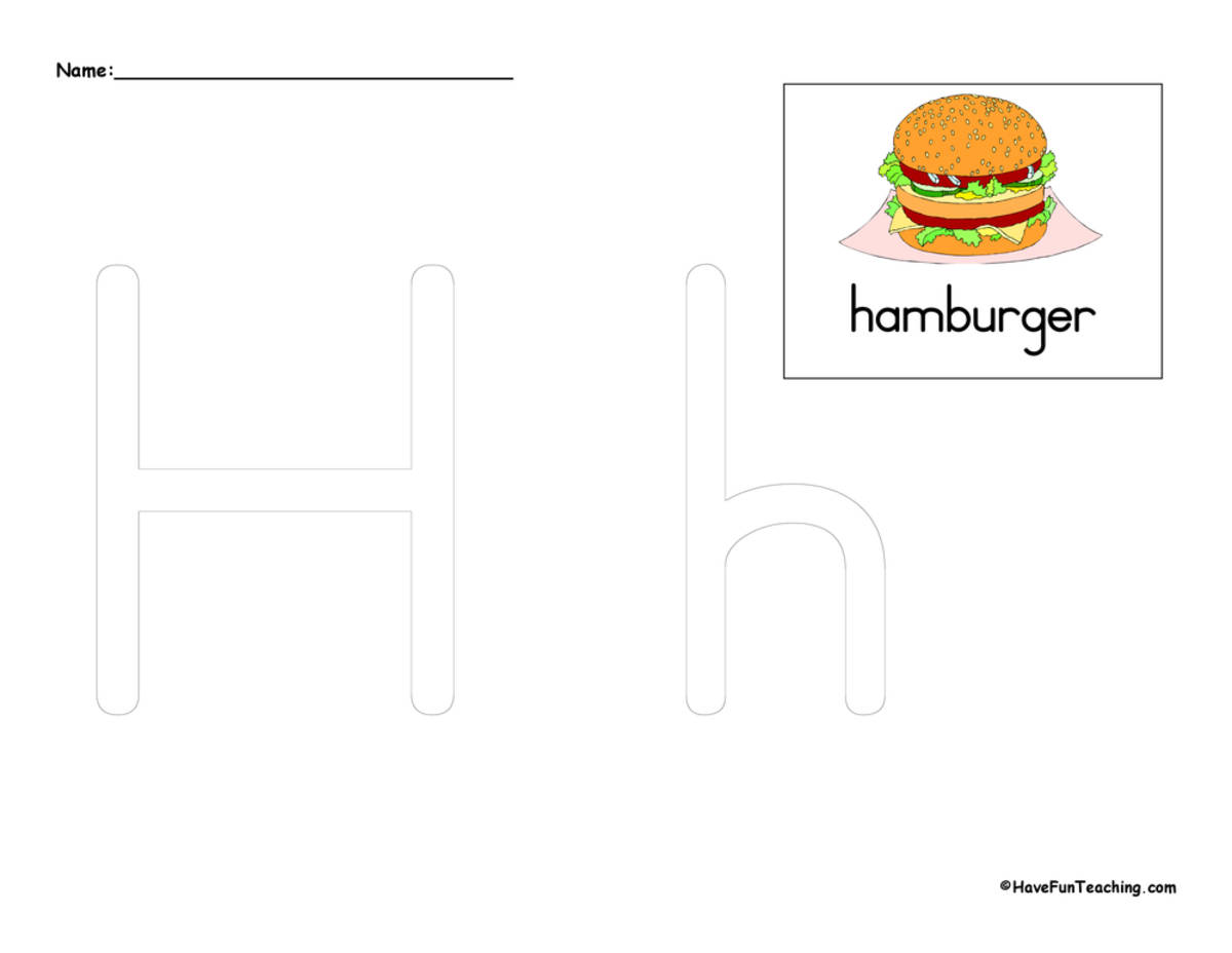 An educational teaching resource from Have Fun Teaching entitled Letter H Tracing Worksheet downloadable at Teach Simple.
