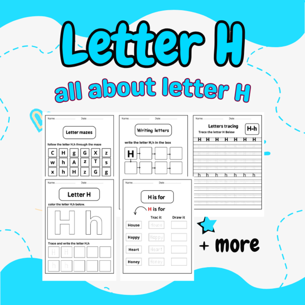 An educational teaching resource from successful teachers resource entitled letter handwriting worksheets - coloring letter h - all about letter H downloadable at Teach Simple.