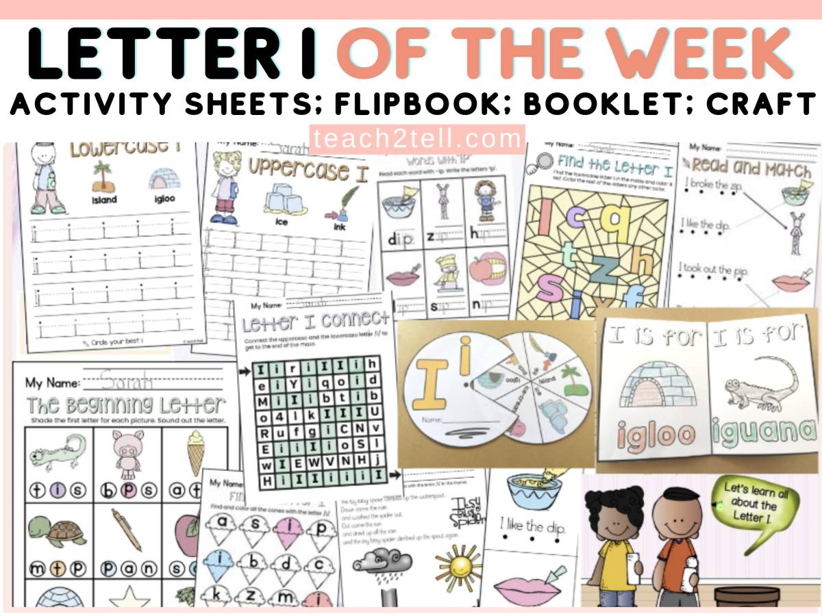 An educational teaching resource from Teach2Tell entitled Letter I Activities Lowercase and Uppercase Alphabet Letter I downloadable at Teach Simple.