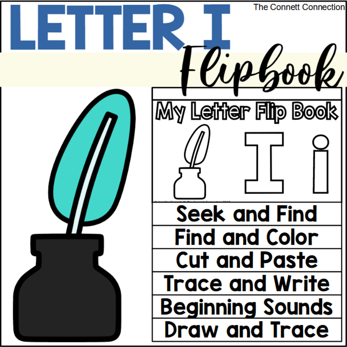 An educational teaching resource from The Connett Connection entitled Letter I Flip Book downloadable at Teach Simple.