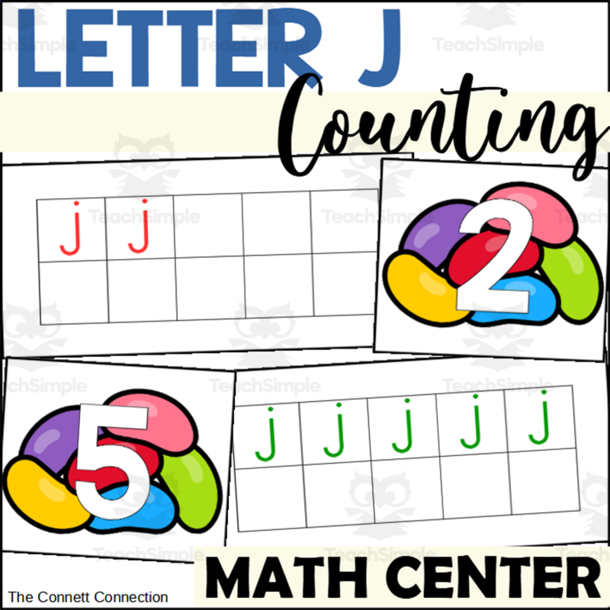 An educational teaching resource from The Connett Connection entitled Letter J Counting to 10 Center downloadable at Teach Simple.