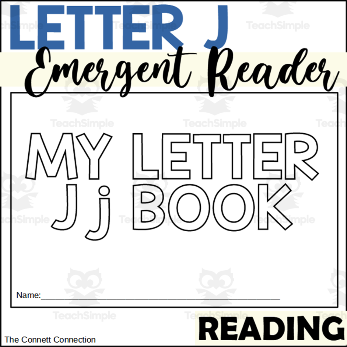 An educational teaching resource from The Connett Connection entitled Letter J Emergent Reader downloadable at Teach Simple.