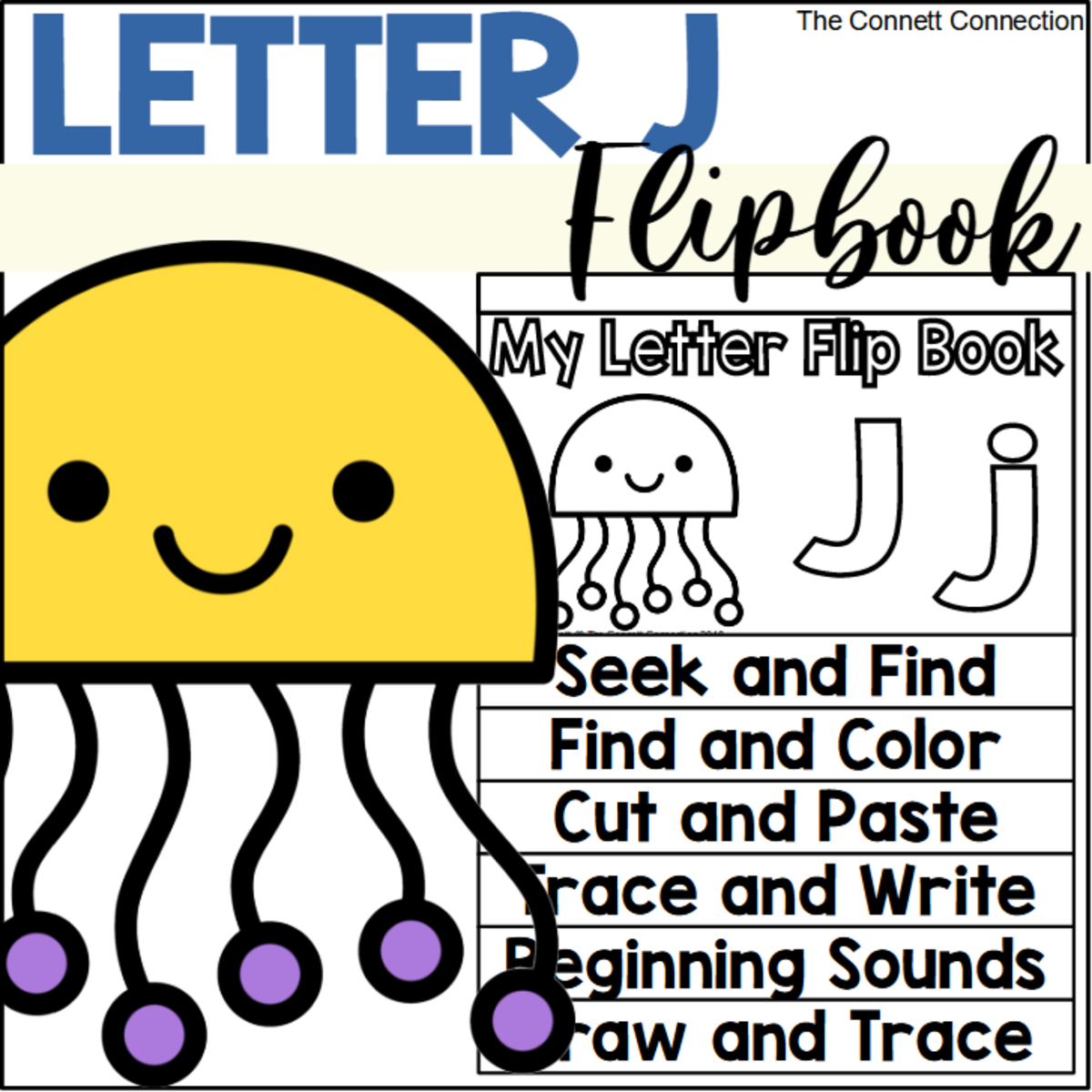 An educational teaching resource from The Connett Connection entitled Letter J Flip Book downloadable at Teach Simple.
