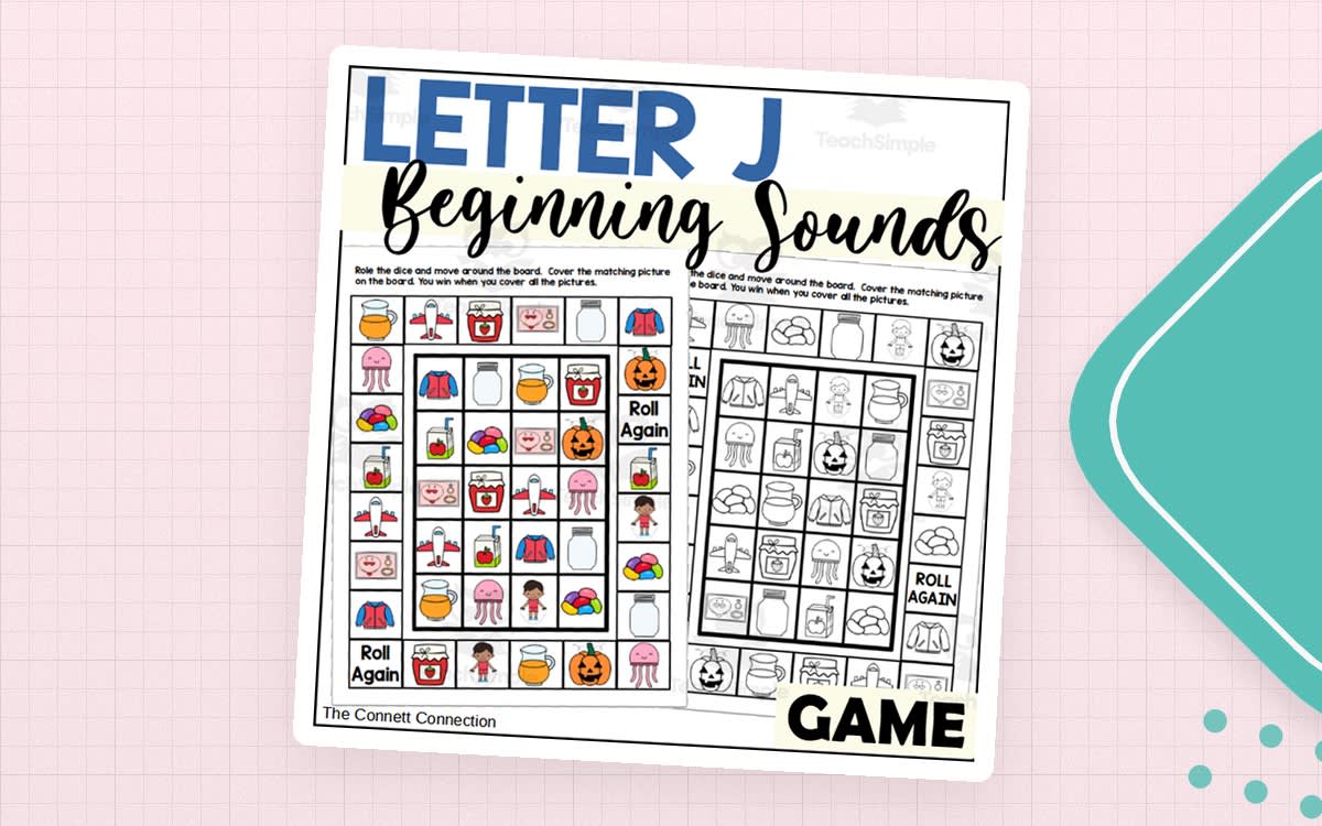 An educational teaching resource from The Connett Connection entitled Letter J Games downloadable at Teach Simple.