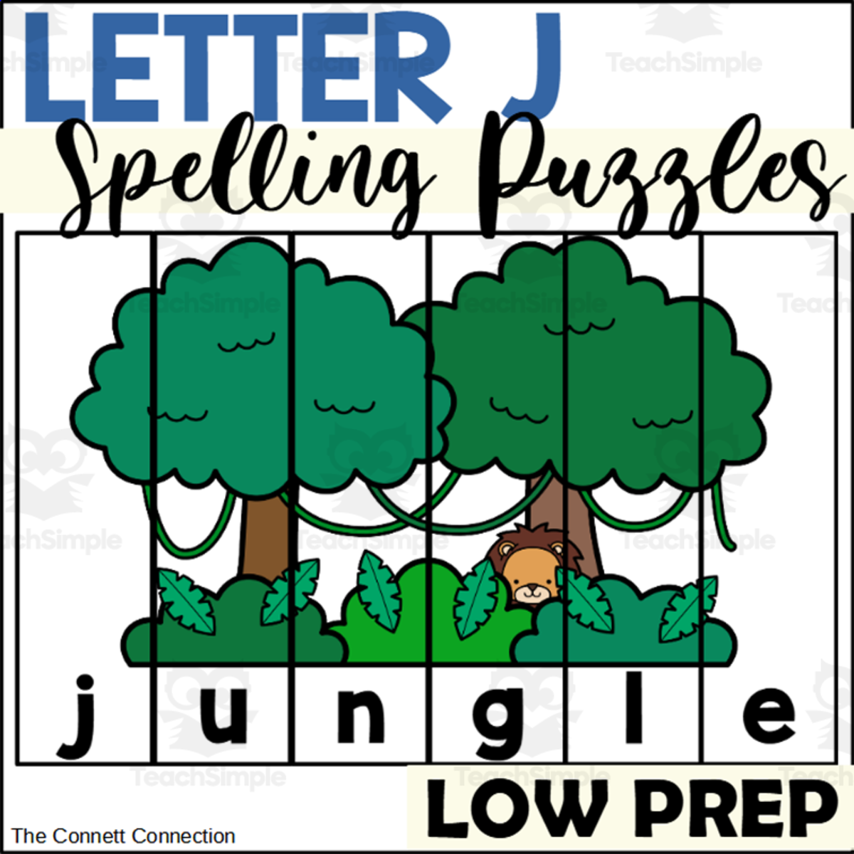 An educational teaching resource from The Connett Connection entitled Letter J Spelling Puzzles downloadable at Teach Simple.