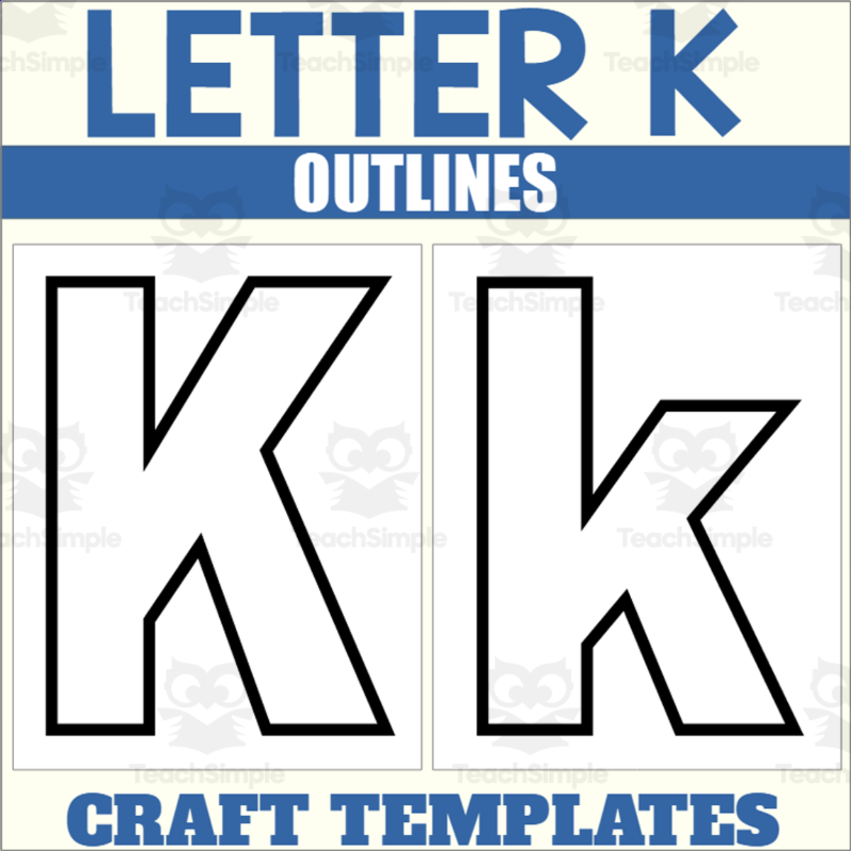 An educational teaching resource from The Connett Connection entitled Letter K Outlines for Alphabet Crafts downloadable at Teach Simple.