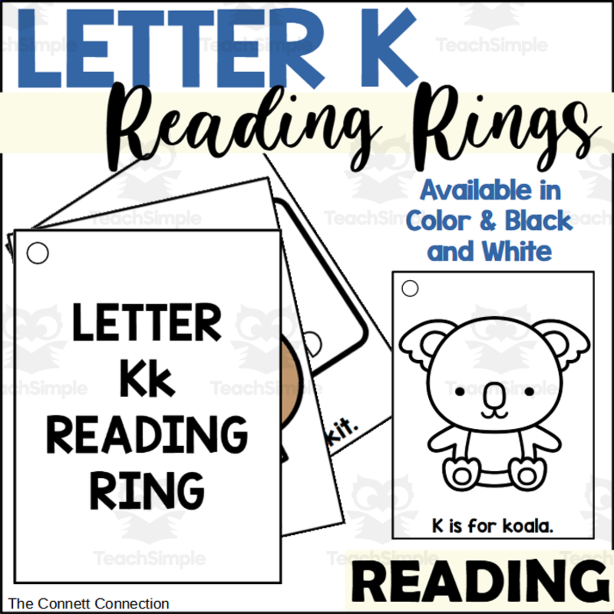 An educational teaching resource from The Connett Connection entitled Letter K Reading Rings downloadable at Teach Simple.