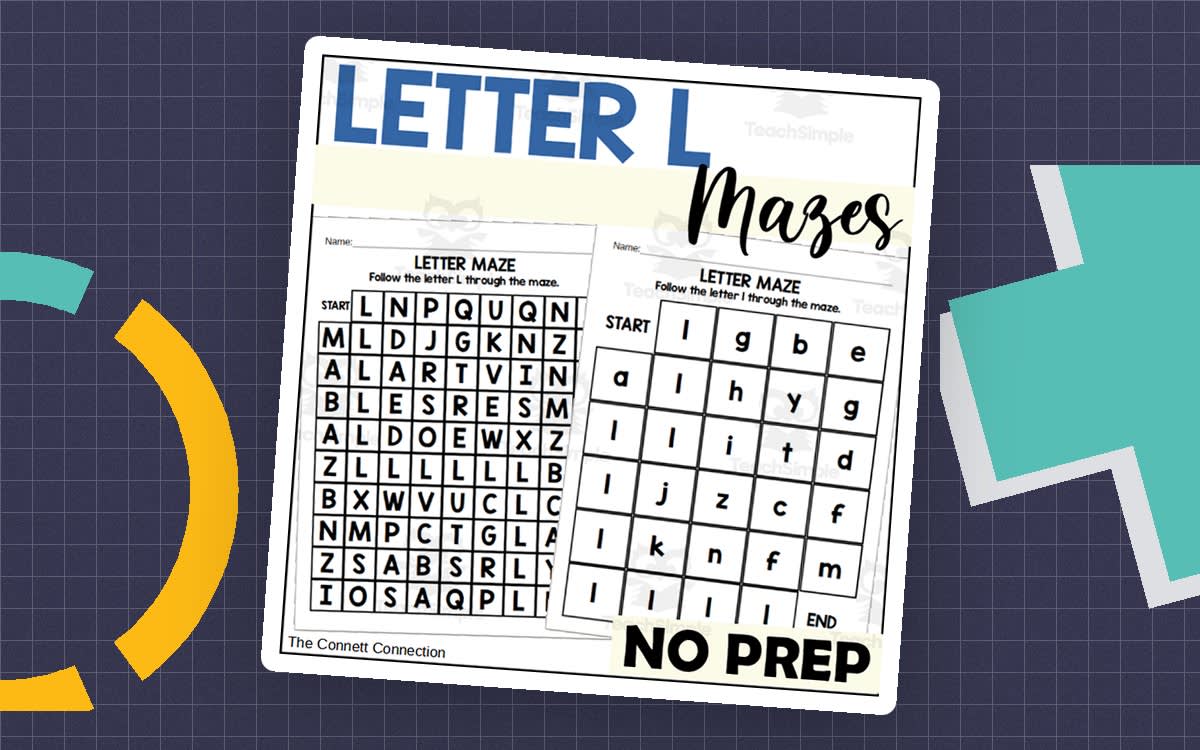 An educational teaching resource from The Connett Connection entitled Letter L Mazes downloadable at Teach Simple.