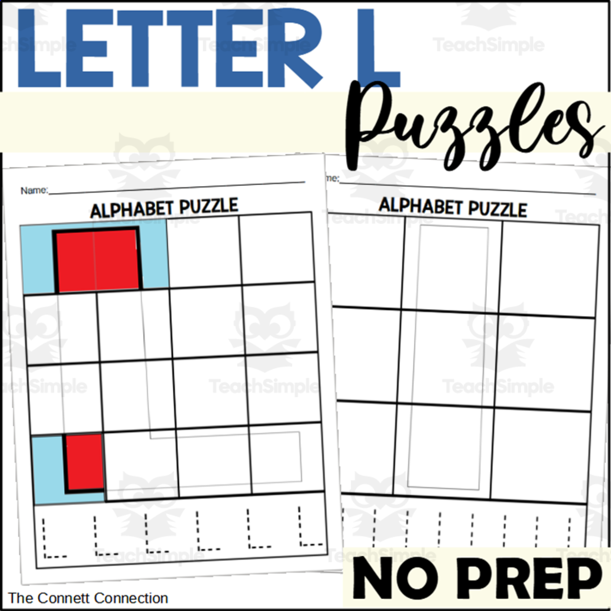 An educational teaching resource from The Connett Connection entitled Letter L Puzzles downloadable at Teach Simple.