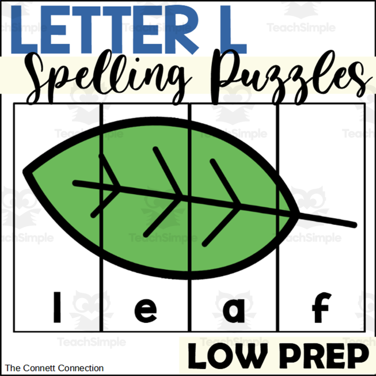 An educational teaching resource from The Connett Connection entitled Letter L Spelling Puzzles downloadable at Teach Simple.