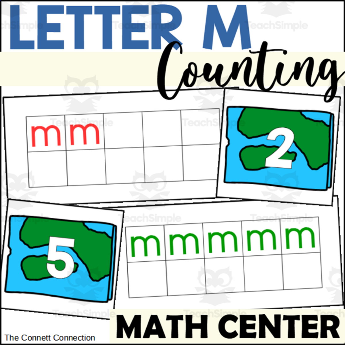 An educational teaching resource from The Connett Connection entitled Letter M Counting to 10 Center downloadable at Teach Simple.