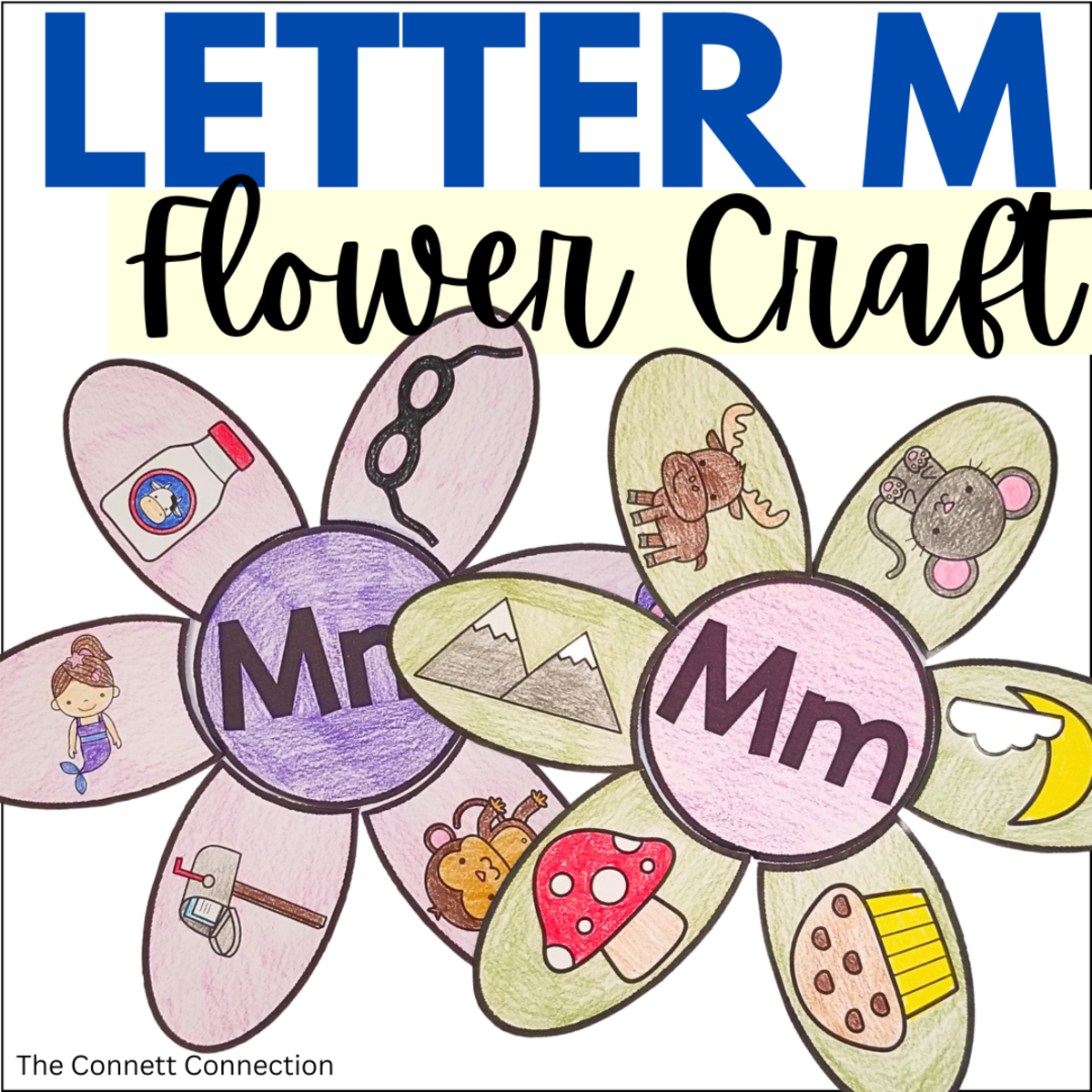 An educational teaching resource from The Connett Connection entitled Letter M Flower Craft downloadable at Teach Simple.