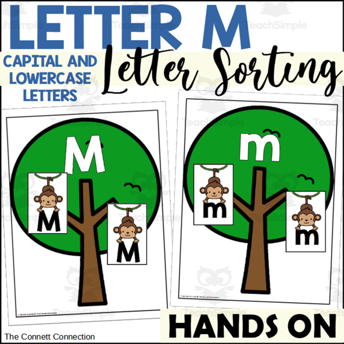 An educational teaching resource from The Connett Connection entitled Letter M Letter Sorting downloadable at Teach Simple.
