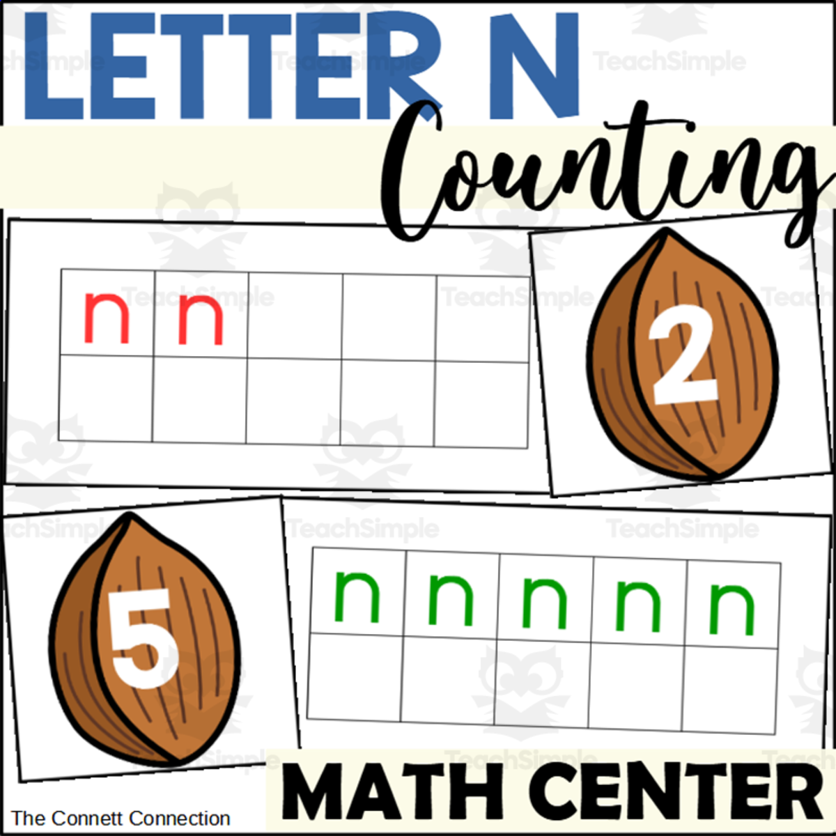An educational teaching resource from The Connett Connection entitled Letter N Counting to 10 Center downloadable at Teach Simple.