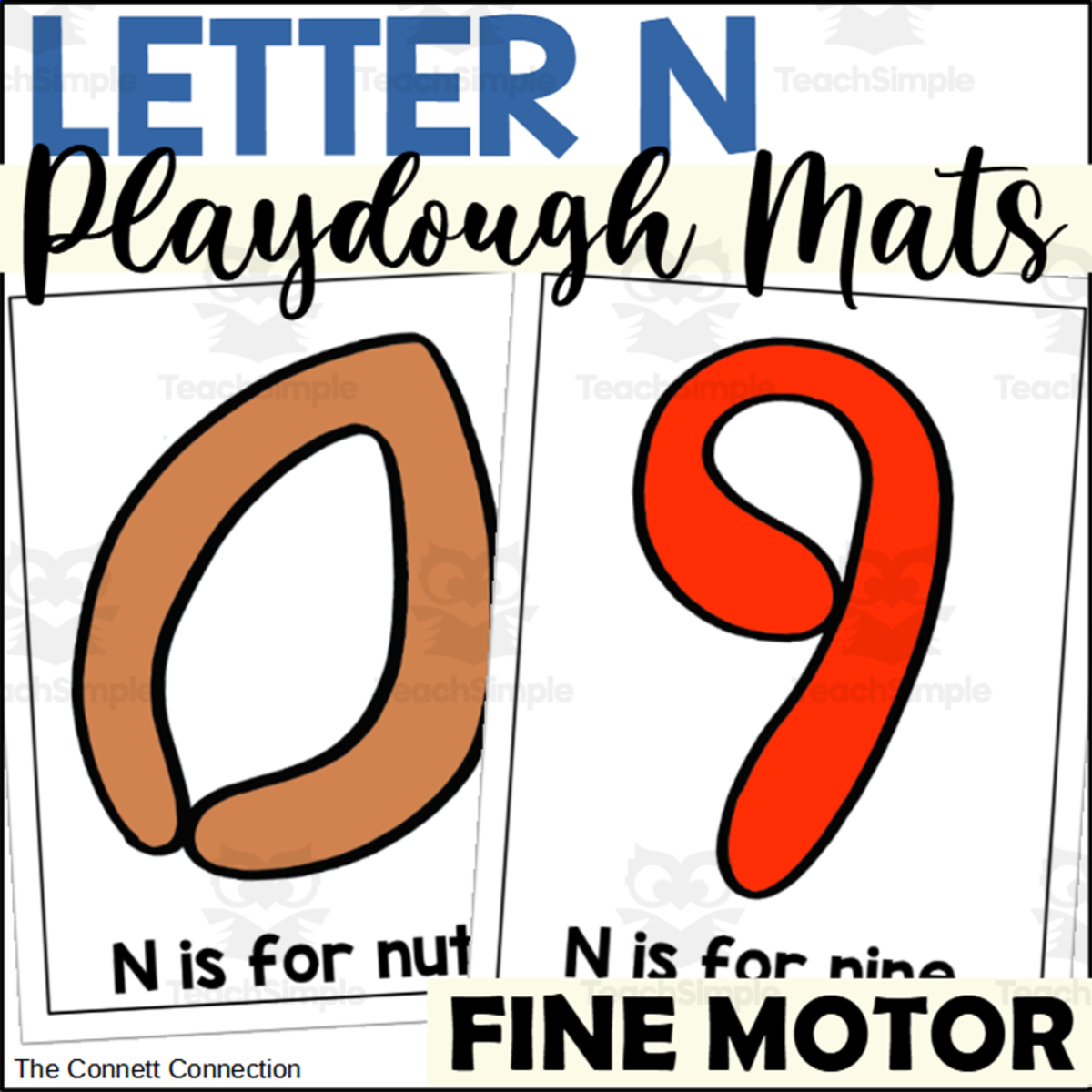 An educational teaching resource from The Connett Connection entitled Letter N Playdough Mats downloadable at Teach Simple.
