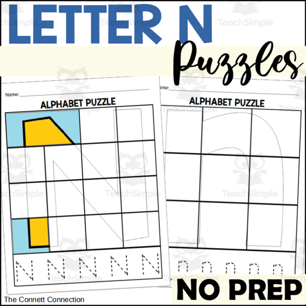 An educational teaching resource from The Connett Connection entitled Letter N Puzzles downloadable at Teach Simple.