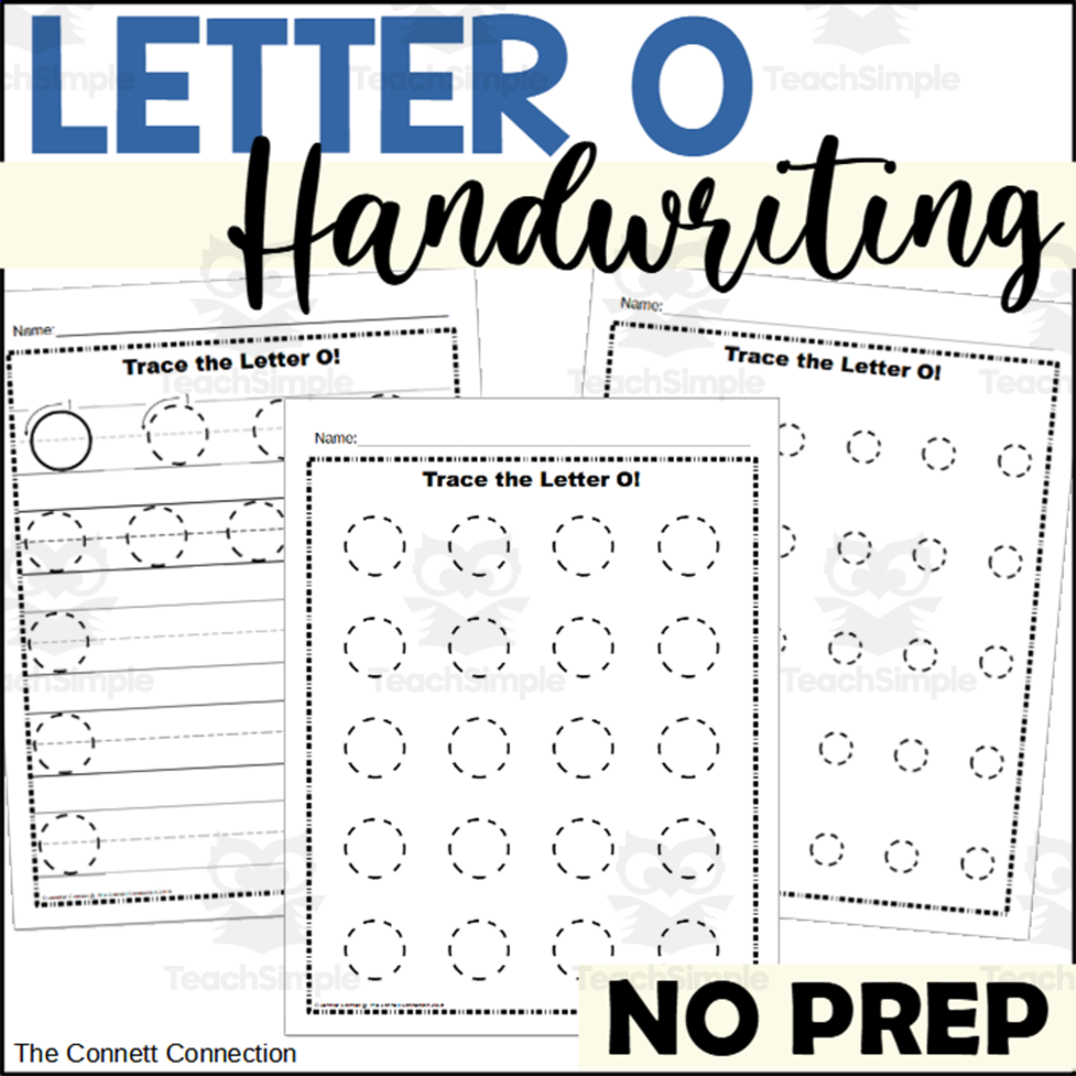 An educational teaching resource from The Connett Connection entitled Letter O Handwriting Worksheets downloadable at Teach Simple.
