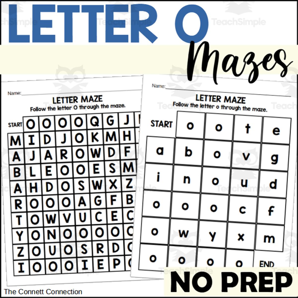 An educational teaching resource from The Connett Connection entitled Letter O Mazes downloadable at Teach Simple.