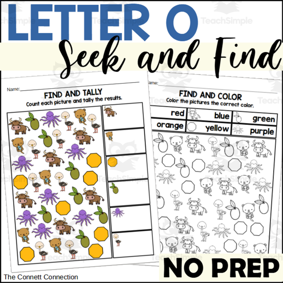 An educational teaching resource from The Connett Connection entitled Letter O Seek and Find Worksheets downloadable at Teach Simple.