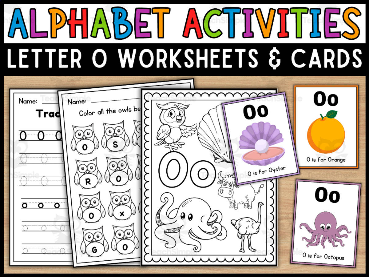 An educational teaching resource from Wonderland School entitled Letter O Worksheets and Flashcards | Back To School Activity downloadable at Teach Simple.