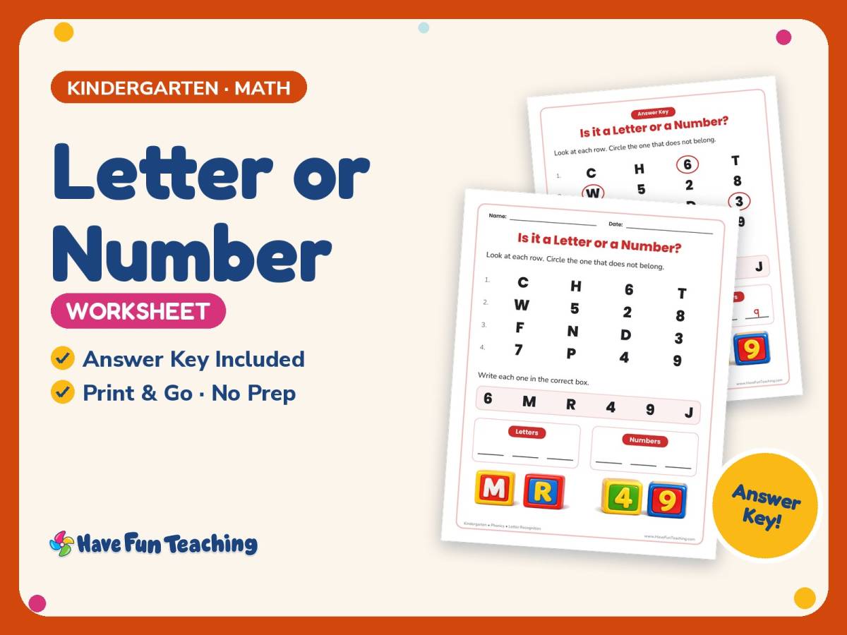 Room Number Lettering Letter or Number Worksheet – Kindergarten Letter Recognition Practice ...