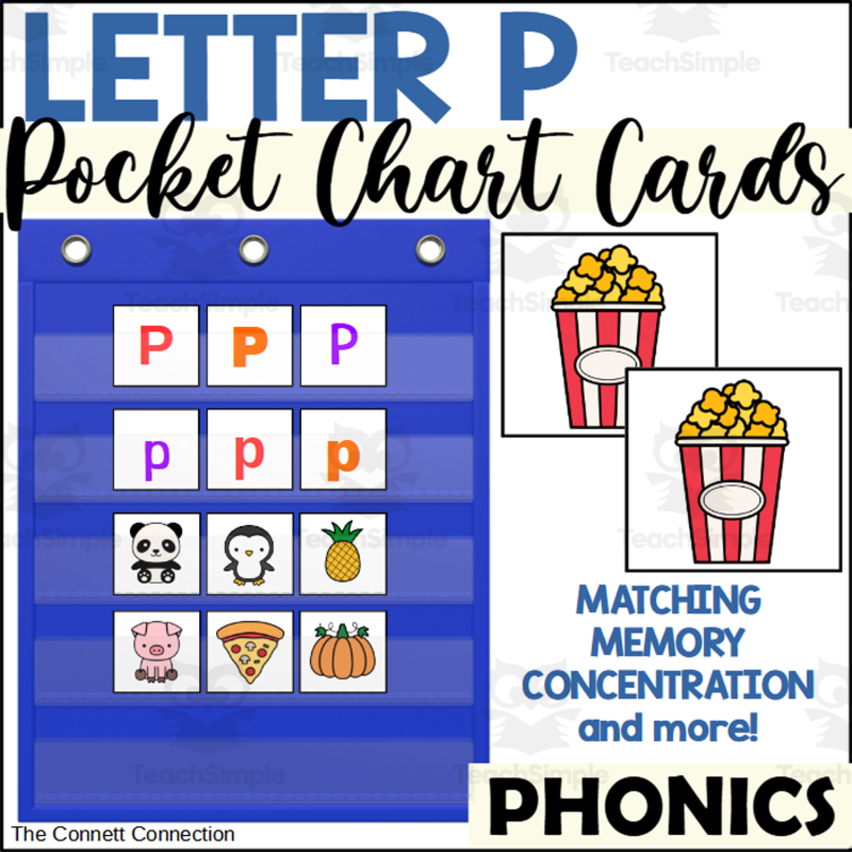 An educational teaching resource from The Connett Connection entitled Letter P Pocket Chart Cards downloadable at Teach Simple.