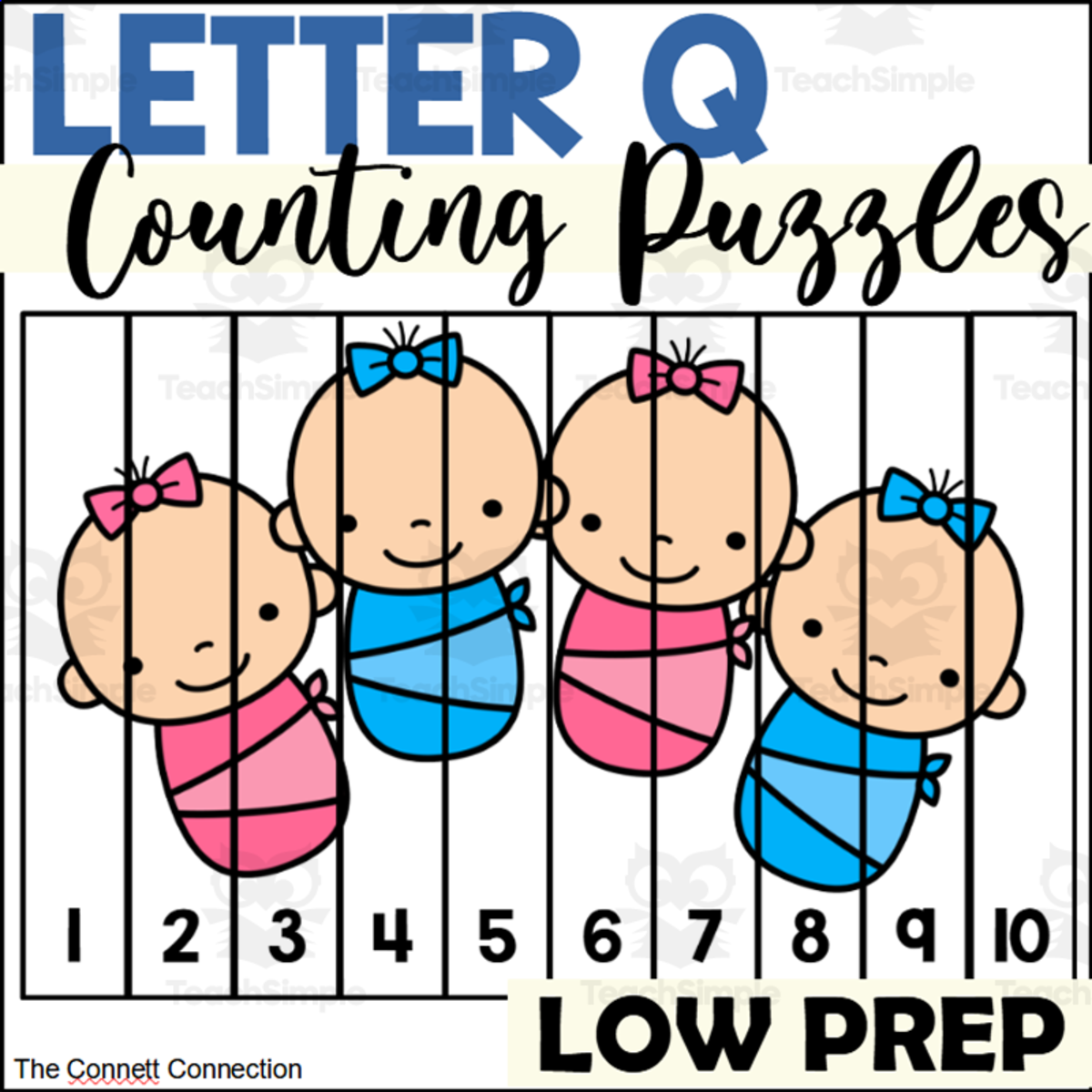 An educational teaching resource from The Connett Connection entitled Letter Q Counting to 10 Puzzles downloadable at Teach Simple.