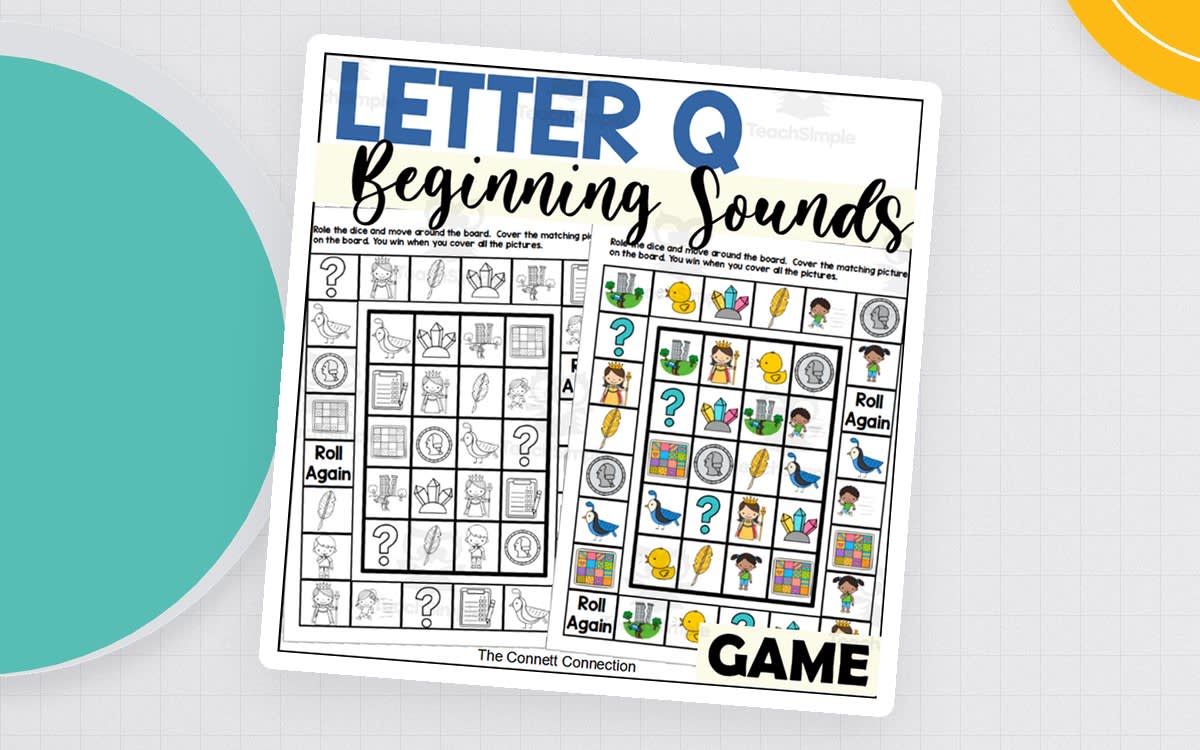 An educational teaching resource from The Connett Connection entitled Letter Q Games downloadable at Teach Simple.