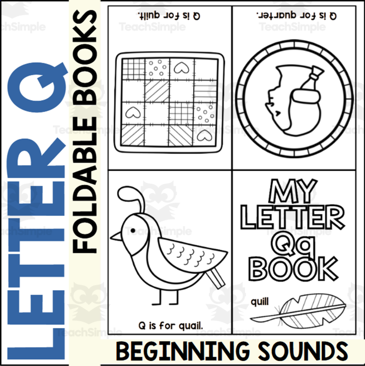 An educational teaching resource from The Connett Connection entitled Letter Q Mini Alphabet Book downloadable at Teach Simple.