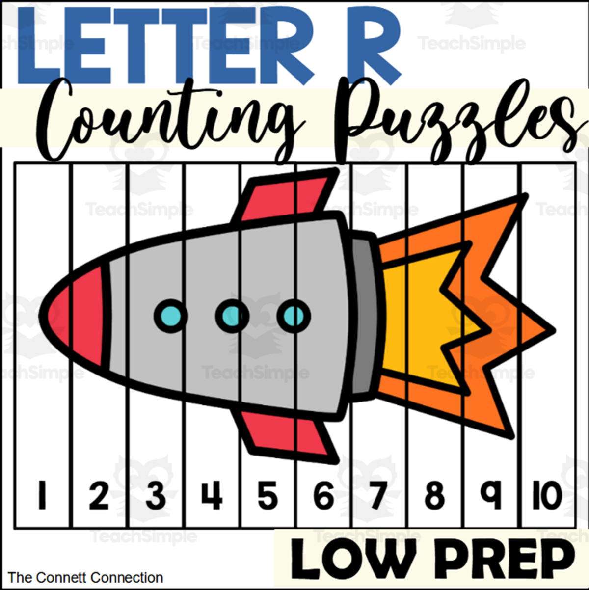 An educational teaching resource from The Connett Connection entitled Letter R Counting to 10 Puzzles downloadable at Teach Simple.