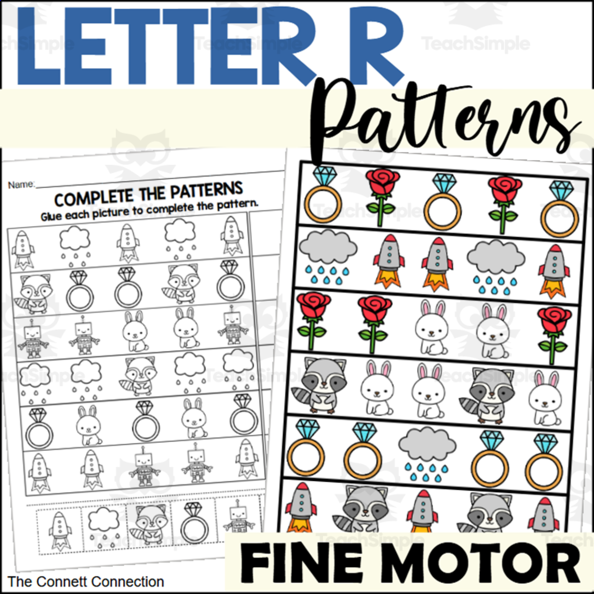 An educational teaching resource from The Connett Connection entitled Letter R Patterns downloadable at Teach Simple.