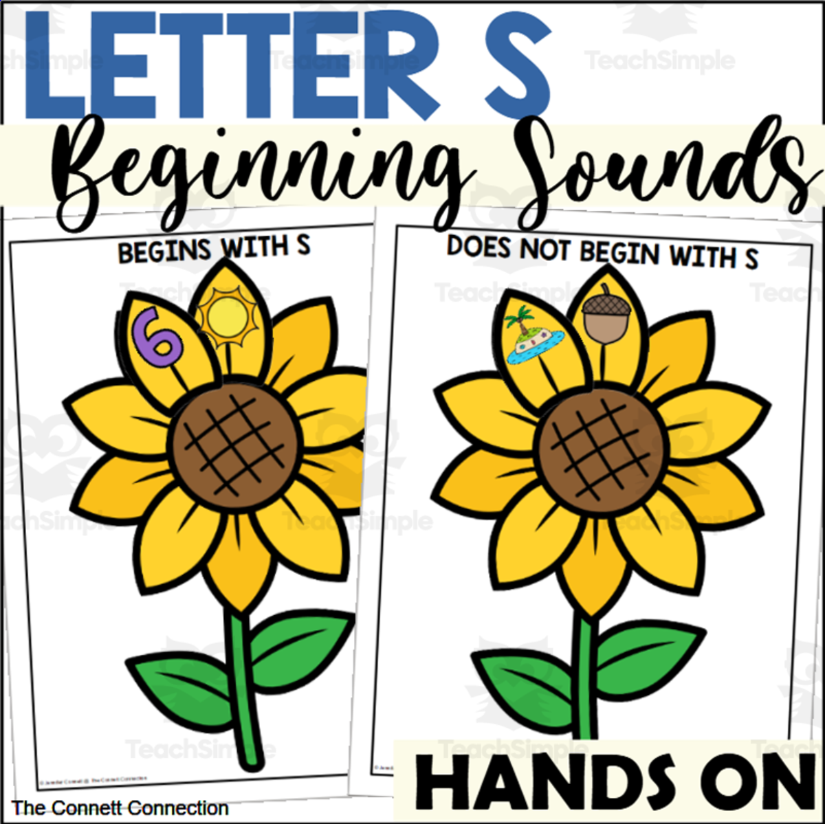An educational teaching resource from The Connett Connection entitled Letter S Beginning Sound Sort downloadable at Teach Simple.