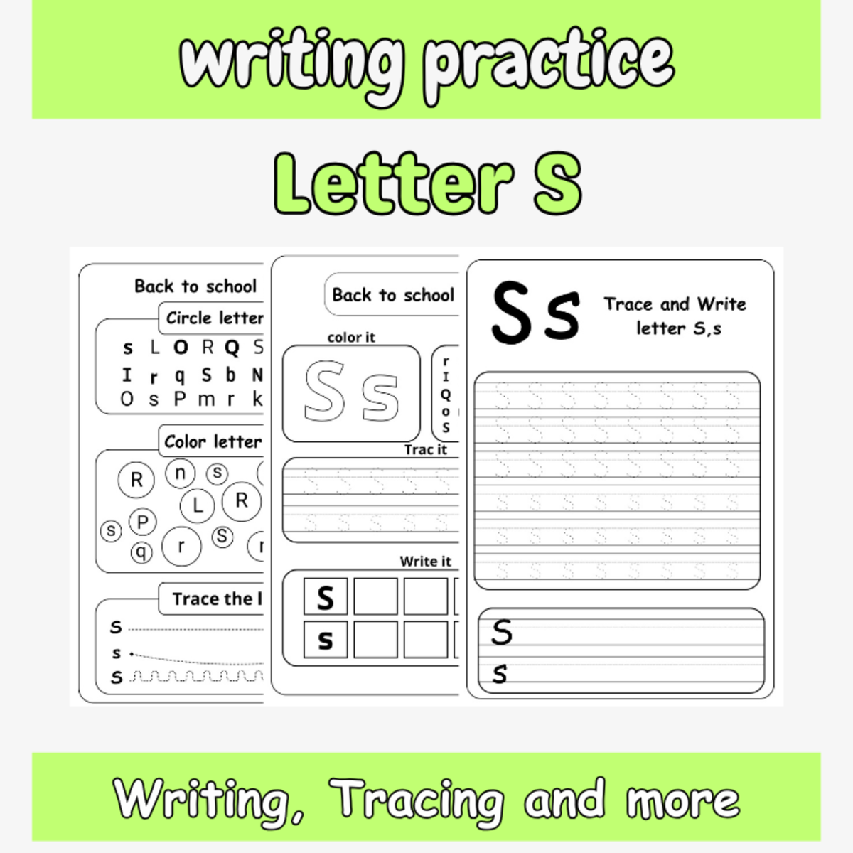An educational teaching resource from successful teachers resource entitled letter s handwriting practice - tracing letter s printable downloadable at Teach Simple.