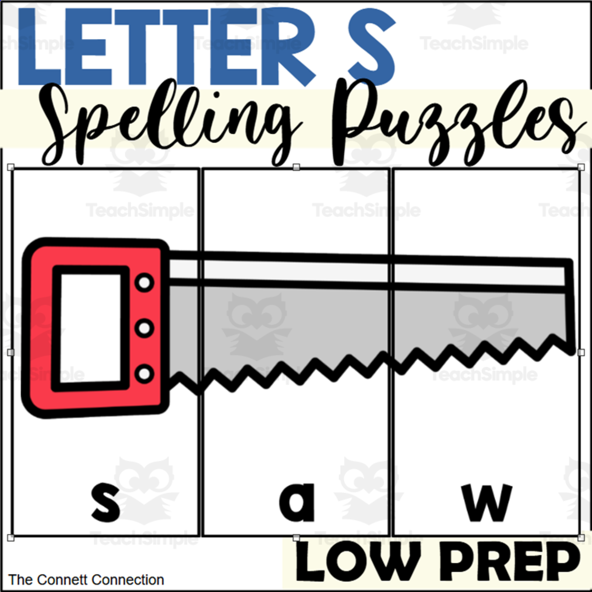 An educational teaching resource from The Connett Connection entitled Letter S Spelling Puzzles downloadable at Teach Simple.