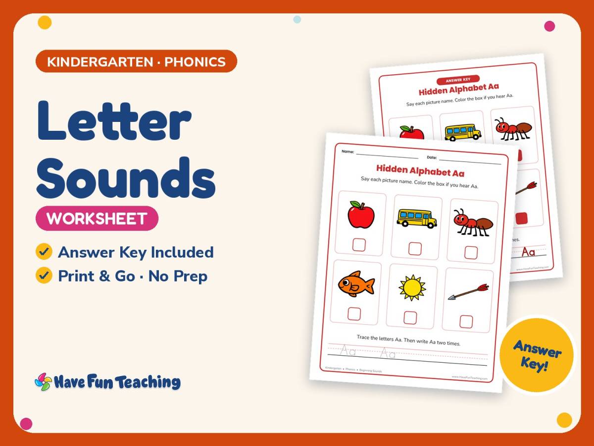 Letter Sounds Worksheets – Kindergarten Alphabet & Beginning Sounds preview