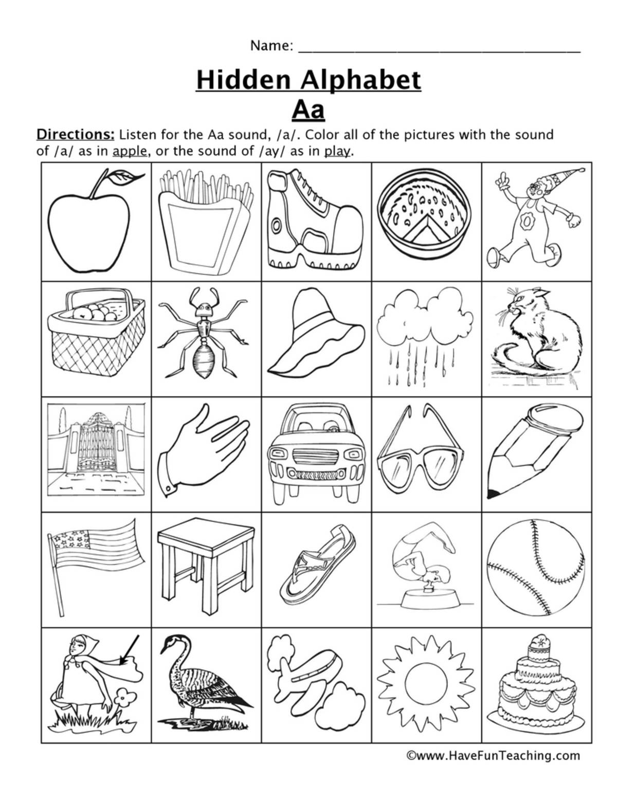 An educational teaching resource from Have Fun Teaching entitled Letter Sounds Worksheets downloadable at Teach Simple.