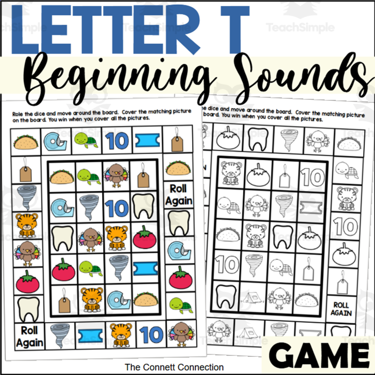 An educational teaching resource from The Connett Connection entitled Letter T Games downloadable at Teach Simple.