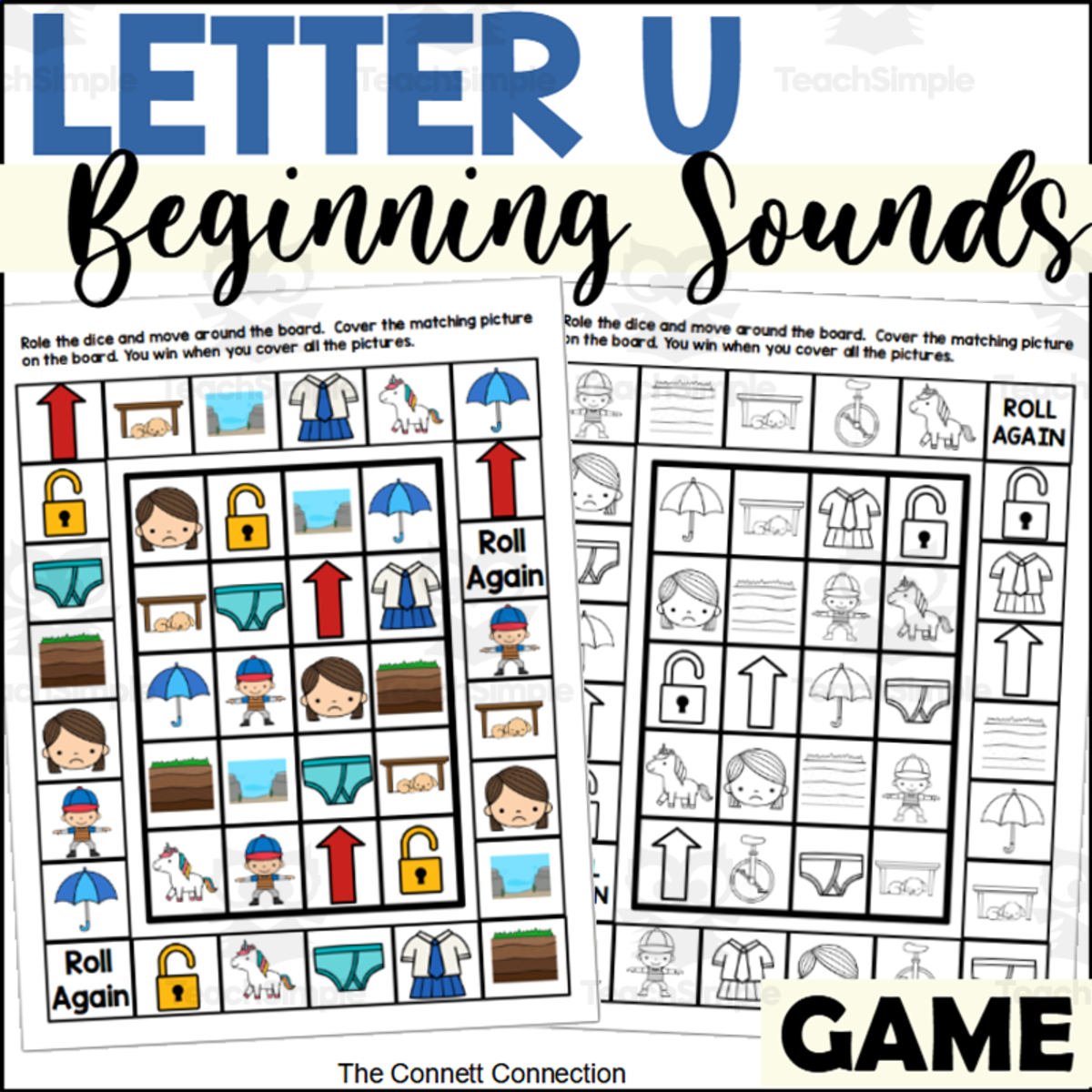 An educational teaching resource from The Connett Connection entitled Letter U Games downloadable at Teach Simple.