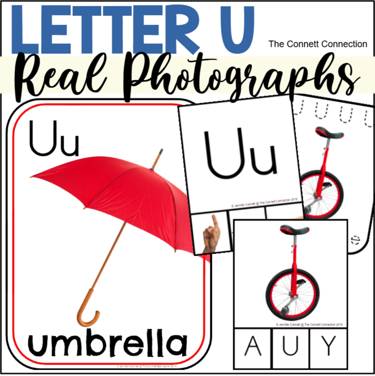 An educational teaching resource from The Connett Connection entitled Letter U Phonics and Writing Centers with Real Photographs downloadable at Teach Simple.